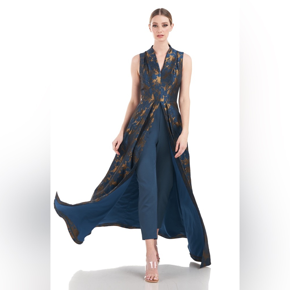 Kay Unger Emery Floral Jacquard Jumpsuit/Dress Size 4